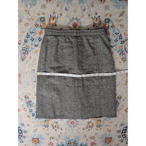 Vintage 90's Talbots Gray Wool Blend Pencil Skirt - 4 Made in Hong Kong - Picture 7 of 9